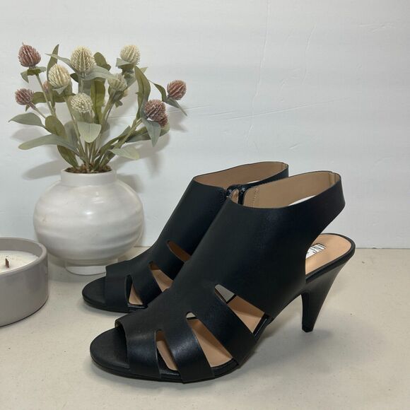 INC International Concepts Shoe Side Zip Black Open Toe Heel Women's US 10M NWOB - Picture 4 of 10